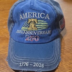 America 250th Anniversary Embroidered Blue Baseball Cap